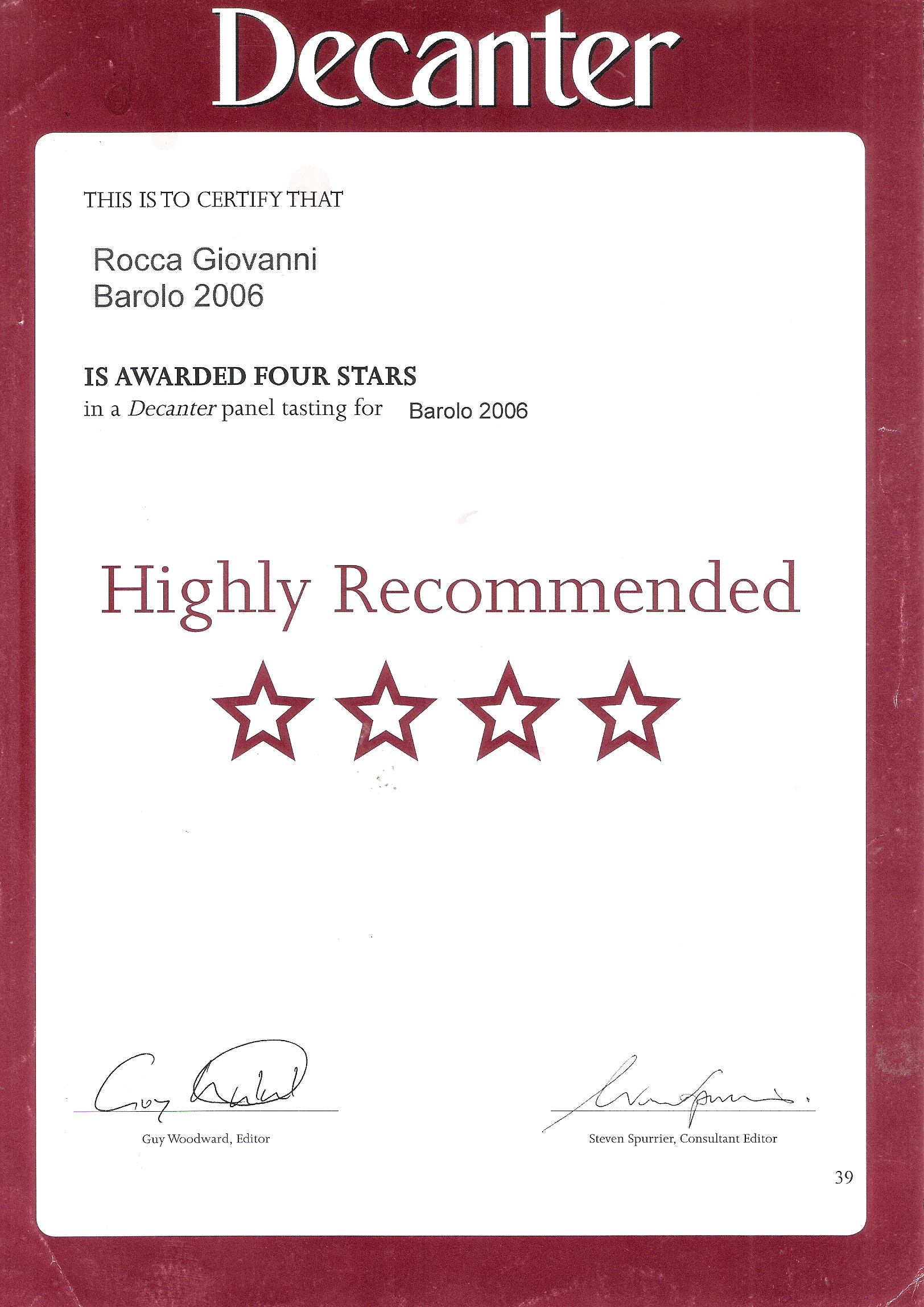 Rocca Giovanni | Barolo 2006