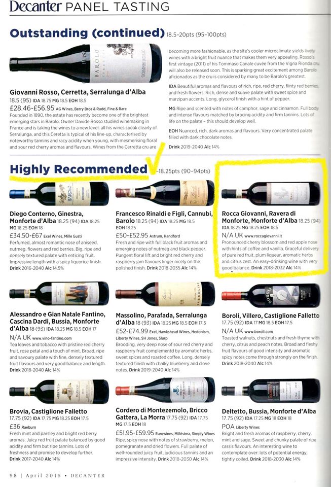 Rocca Giovanni | decanter aprile 2015